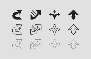 Arrow Icon Collection for Navigation and Motion Design Arrow Graphics: Bold, Minimalist, and Curved Designs Arrow Line Art for UX, UI, and Graphic Design Projects