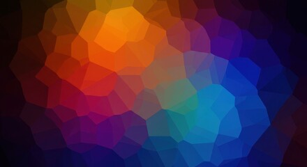 Obraz premium Rainbow Gemstone Mosaic: A vibrant and captivating mosaic of gemstone-like shapes in a spectrum of rainbow hues, creating a mesmerizing abstract background.