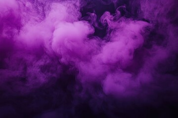 Abstract purple smoke swirls on black background. Ideal for mystical, fantasy, or dramatic designs, adding depth and intrigue.