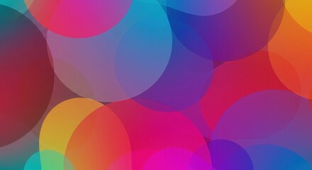 Obraz premium Abstract Circle Burst: A captivating abstract backdrop composed of overlapping circles in vibrant hues, creates a mesmerizing dynamic visual that radiates energy, joy, and a playful spirit.