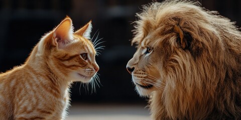 Fototapeta premium Lion's Eyes: A Tale of Predator and Prey