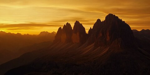 Naklejka premium Serene Sunset Over Rocky Mountains