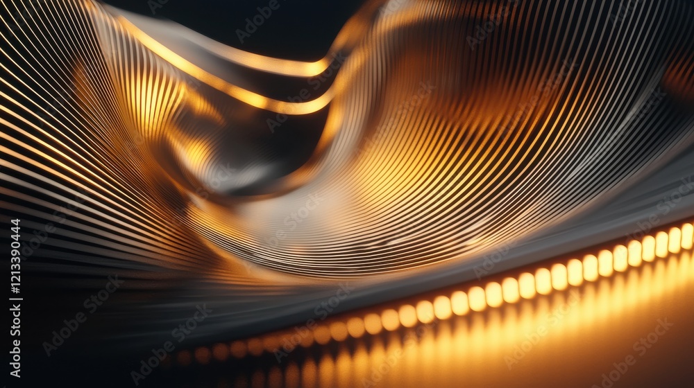 Poster dynamic flowing ribbons of pulsating light energetic abstract luminous backdrop