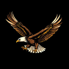 Eagle with open claws, Generated image