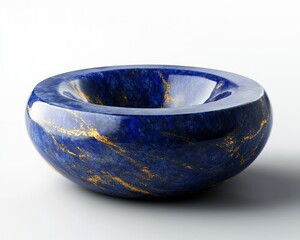 Deep blue lapis lazuli with gold flecks in raw style