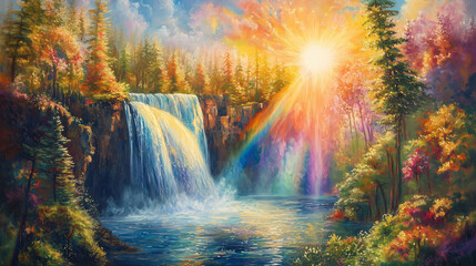 glitter rainbow waterfall