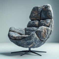 Creative Stone Chair Design, Blending Nature and Modern Art