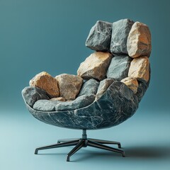 Creative Stone Chair Design, Blending Nature and Modern Art