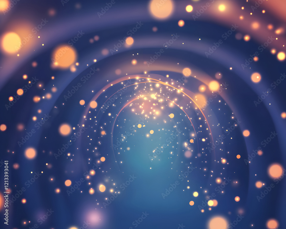 Poster Abstract Concentric Bokeh with Sparkles