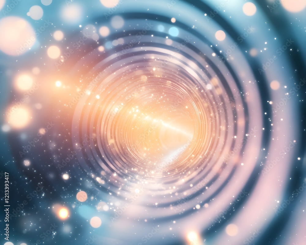 Poster abstract concentric circles with bokeh and color gradient