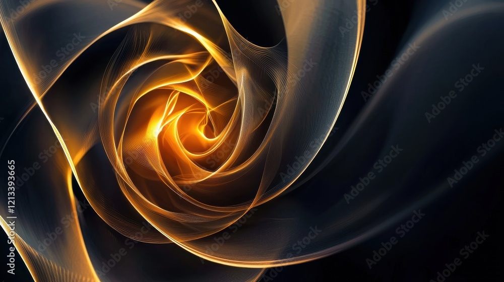 Poster mesmerizing spiral of light and shadow captivating abstract fractal art design