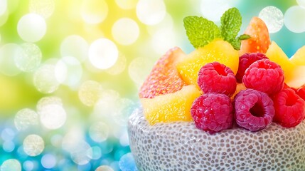 Delicious Chia Seed Pudding With Summer Fruits