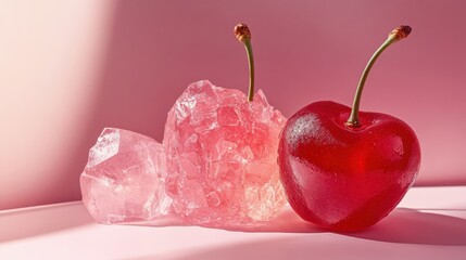 Crystallized Sugar Coated Cherries, Sweet and Delicate Artistic Aesthetic