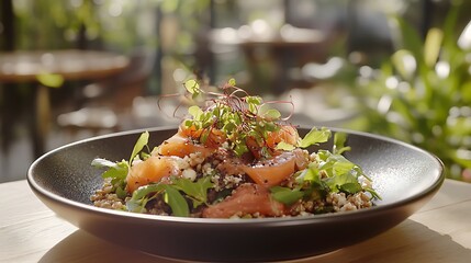 Smoked Salmon Salad with Quinoa and Greens