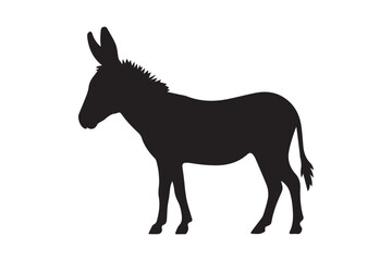 Obraz premium Donkey silhouette vector illustration with detailed features
