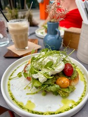 meal, vegetable, appetizer, dinner, plate, healthy, tomato, lettuce, cheese, fish, diet, meat, green, fresh, lunch, dish, gourmet, cuisine, delicious, chicken, vegetables, seafood, grilled, food,salad