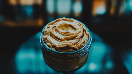 Creamy Peanut Butter In A Glass Jar