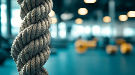 Thick Twisted Rope in a Fitness Center Setting