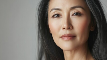 Naklejka premium Professional Asian Woman Portrait with Soft Focus
