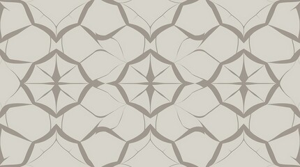 Fototapeta premium A minimalist seamless pattern composed of interconnected geometric shapes in muted grayscale tones, a vector illustration with a clean, modern aesthetic, exhibiting a subtle off-center.