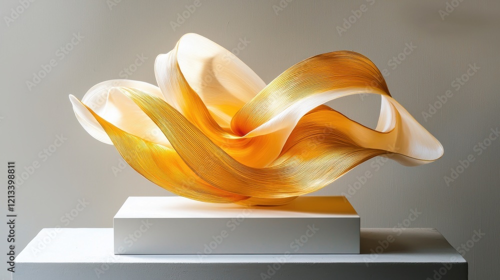 Aufkleber mesmerizing sculptural flow of light and color in abstract design