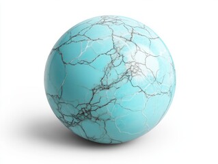 Sky Blue Turquoise Cabochon with Natural Veins and Realistic Style