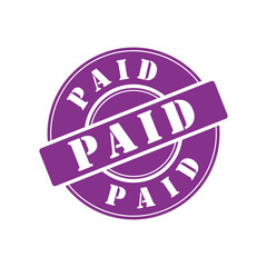 Obraz premium Paid Badge Rubber stamp icon vector design templates simple and modern concept