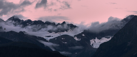 Scenic Alaskan landscape at Resurrection bay near Seward.