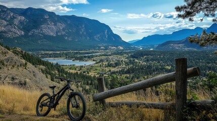 Fototapeta premium Mountain Biking Panorama: Majestic Valley View