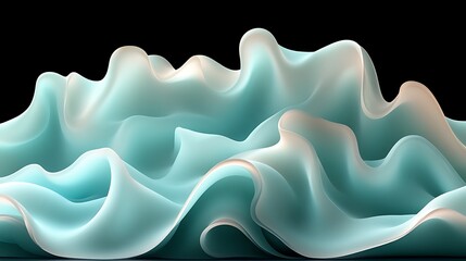 Obraz premium Abstract Teal Waves Flowing Design