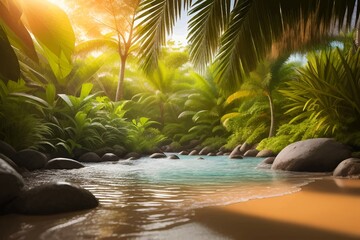 Obraz premium Beautiful and Peaceful Nature Scenery Illustration Landscape Countryside Tranquil Vibrant and Colorful