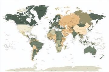 World map with white background showing continents and globe design