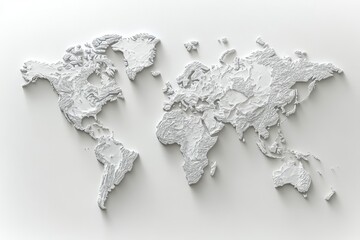 World map with white background showing continents and globe design