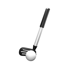3d rendered illustration of iron golf stick and ball

