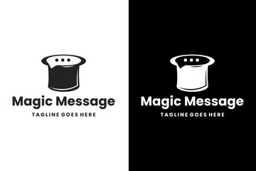 Hat with Magic Message Bubble Logo Design