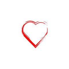 grungy brush stroke red heart vector art icon isolated 