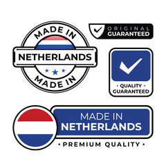 Badge bundle made in Netherlands label icon emblem isolated on white background