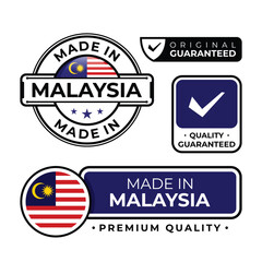 Obraz premium Badge bundle made in Malaysia label icon emblem isolated on white background