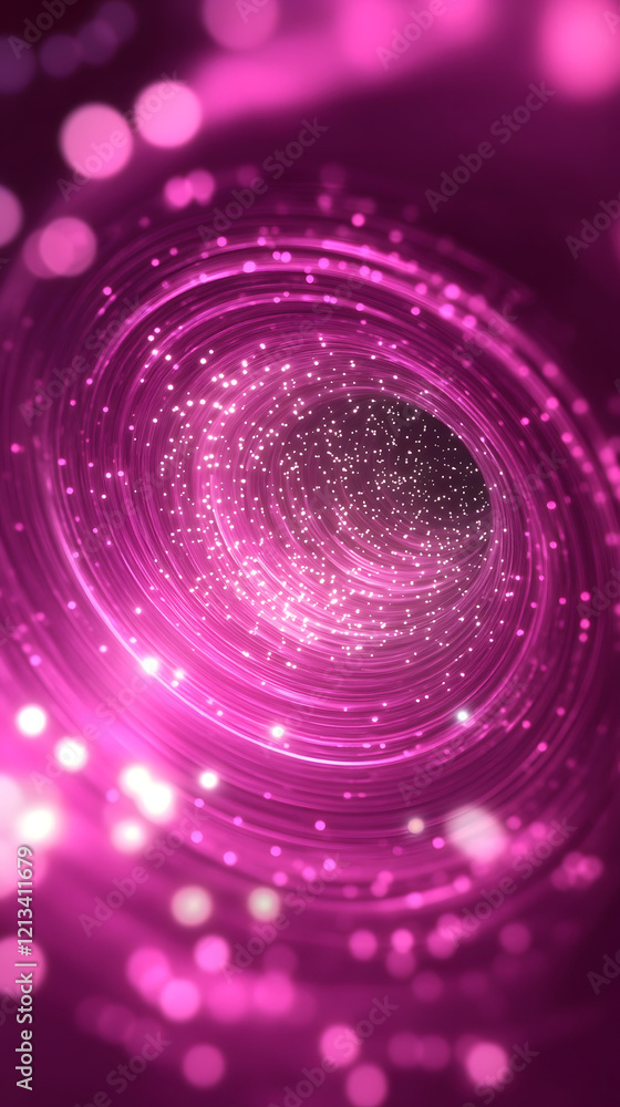 Poster abstract pink vortex with sparkles and bokeh