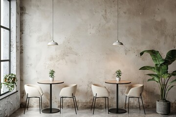 High Detail Visual of Cafe Lounge Wall Logo Mockup