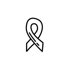 line cancer ribbon icon