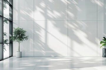 High Quality Picture of Wall Company Logo Mockup on the White Glass Wall