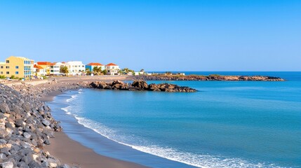 Coastal Village Seascape