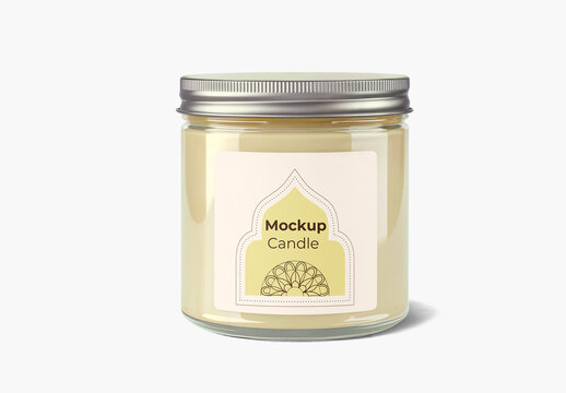 Glass Jar Candle Mockup