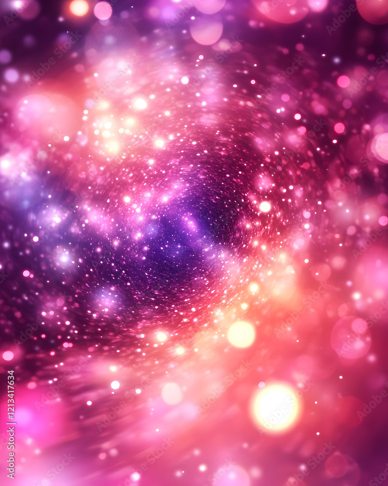 Poster abstract swirling light vortex with bokeh effects