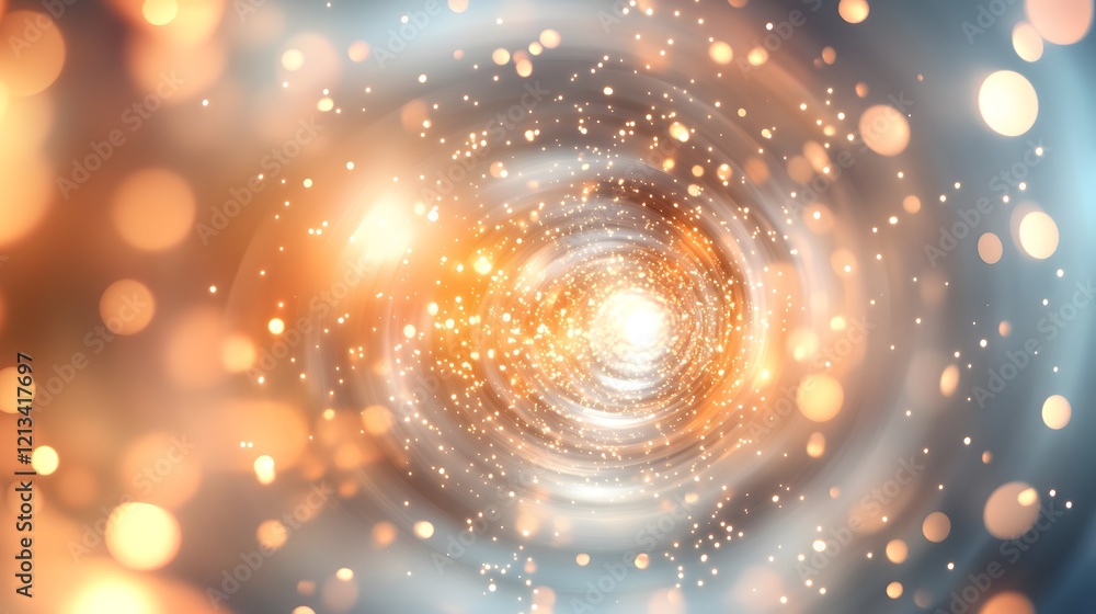 Poster abstract swirling light vortex with bokeh