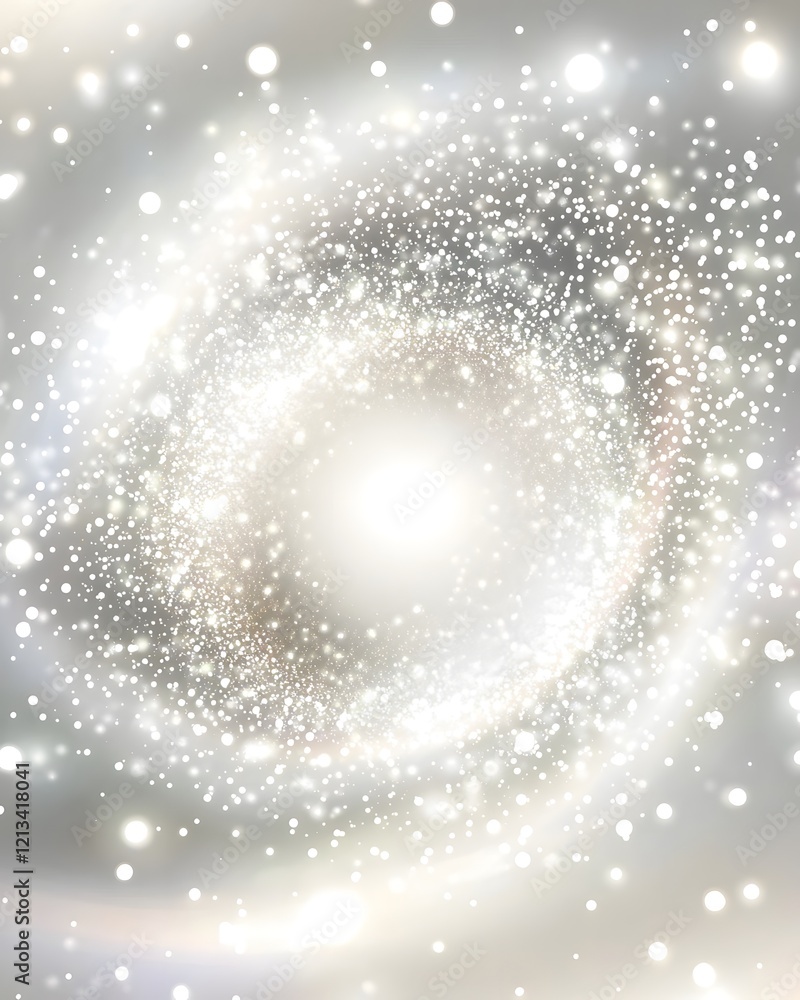 Poster abstract swirling particle vortex with luminous core