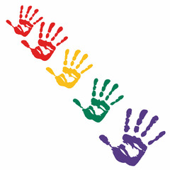 colorful hand prints