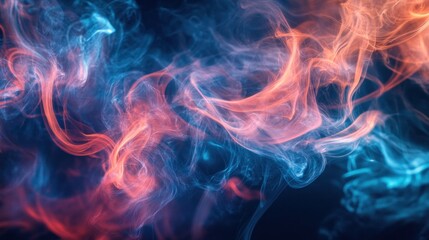 Obraz premium Abstract Blue and Red Smoke Art: A Mesmerizing Swirl of Color and Texture