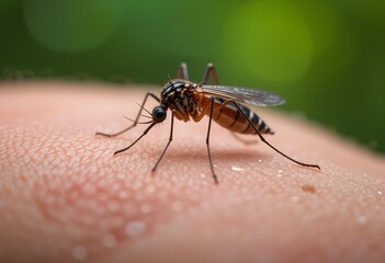 mosquitoes on human hand concept